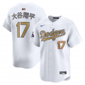 Men's Los Angeles Dodgers Shohei Ohtani Nike White 2025 Gold Collection Kanji Limited Jersey