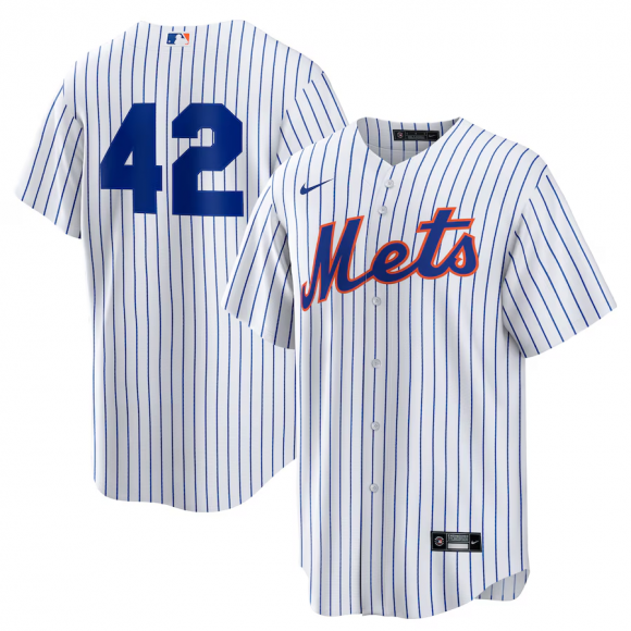 Men's New York Mets Nike White Home 2025 Jackie Robinson Day Replica Jersey