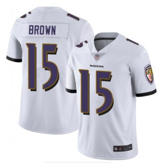 Men's Baltimore Ravens #15 Marquise Brown White Vapor Untouchable Limited NFL Jersey