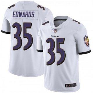 Men's Baltimore Ravens #35 Gus Edwards White Vapor Untouchable Limited Jersey