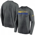 Men's Los Angeles Rams 2020 Grey Sideline Impact Legend Performance Long Sleeve T-Shirt