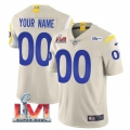 Men's Los Angeles Rams ACTIVE PLAYER Custom 2022 Bone Super Bowl LVI Vapor Limited Stitched Jersey