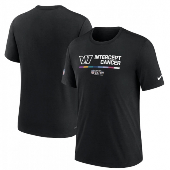 Men's Washington Commanders 2022 Black Crucial Catch Performance T-Shirt