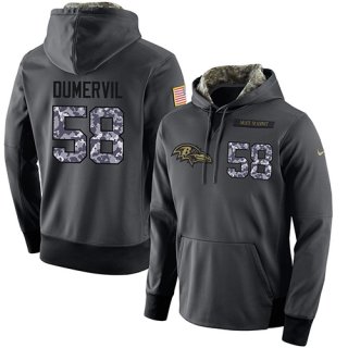 NFL Men's Nike Baltimore Ravens #58 Elvis Dumervil Stitched Black Anthracite Salute to Service Player Performance Hoodie