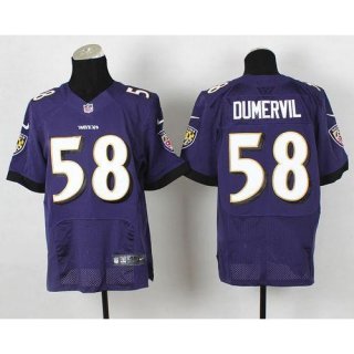 Nike Ravens #58 Elvis Dumervil Purple Team Color Men's Stitched NFL New Elite Jersey