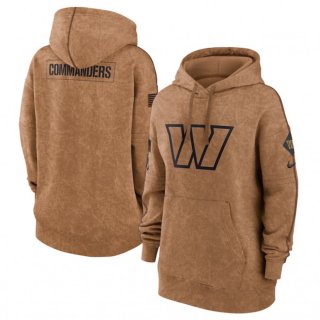 Women's Washington Commanders 2023 Brown Salute to Service Pullover Hoodie(Run Small)