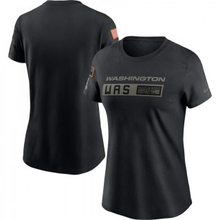 Women's Washington Football Team 2020 Black Salute To Service Performance T-Shirt (Run Small)