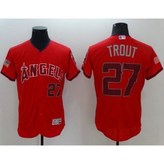 Angels of Anaheim #27 Mike Trout Red Fashion Stars & Stripes Flexbase Authentic Stitched MLB Jersey