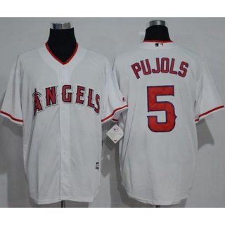 Angels of Anaheim #5 Albert Pujols White New Cool Base Stitched MLB Jersey