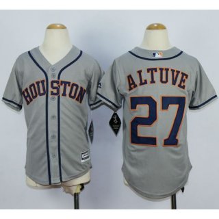 Astros #27 Jose Altuve Grey Cool Base Stitched Youth MLB Jersey