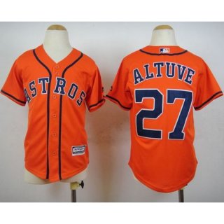 Astros #27 Jose Altuve Orange Cool Base Stitched Youth MLB Jersey