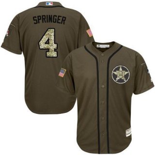 Astros #4 George Springer Green Salute to Service Stitched Youth MLB Jersey