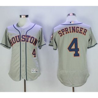 Astros #4 George Springer Grey Flexbase Authentic Collection Stitched MLB Jersey