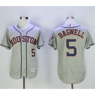 Astros #5 Jeff Bagwell Grey Flexbase Authentic Collection Stitched MLB Jersey