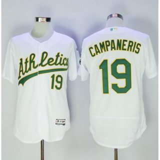 Athletics #19 Bert Campaneris White Flexbase Authentic Collection Stitched MLB Jersey