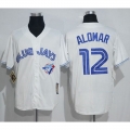 Blue Jays #12 Roberto Alomar White Cooperstown Throwback Stitched MLB Jersey