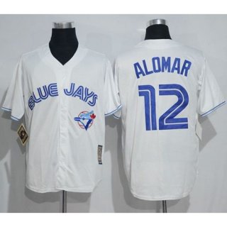 Blue Jays #12 Roberto Alomar White Cooperstown Throwback Stitched MLB Jersey