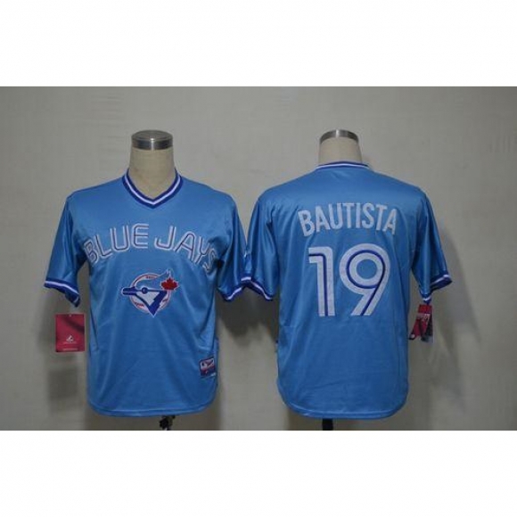 Blue Jays #19 Jose Bautista Light Blue Stitched MLB Jersey