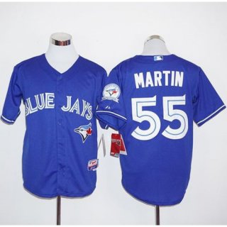 Blue Jays #55 Russell Martin Blue Alternate Stitched MLB Jersey
