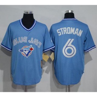 Blue Jays #6 Marcus Stroman Light Blue Cooperstown Throwback Stitched MLB Jersey