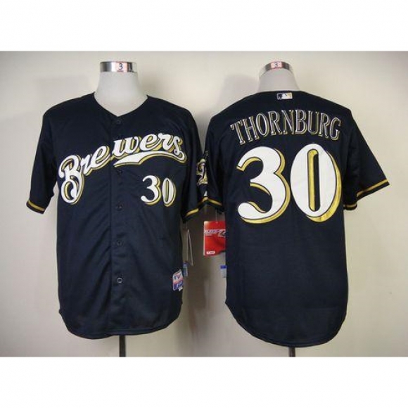 Brewers #30 Tyler Thornburg Blue Cool Base Stitched MLB Jersey
