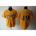 Brewers #49 Yovani Gallardo Yellow Cerveceros Cool Base Stitched MLB Jersey