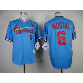 Cardinals #6 Stan Musial Blue 1982 Turn Back The Clock Stitched MLB Jersey