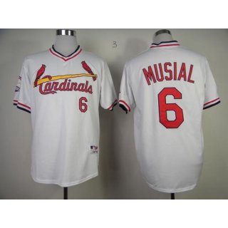 Cardinals #6 Stan Musial White 1982 Turn Back The Clock Stitched MLB Jersey