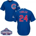 Cubs #24 Dexter Fowler Blue Alternate 2016 World Series Champions Stitched Youth MLB Jersey