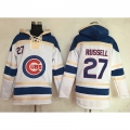 Cubs #27 Addison Russell White Sawyer Hooded Sweatshirt MLB Hoodie