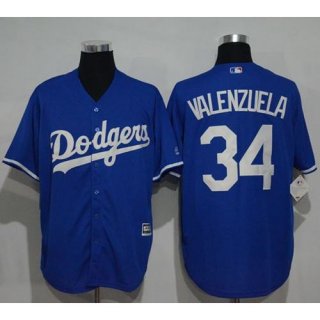 Dodgers #34 Fernando Valenzuela Blue New Cool Base Stitched MLB Jersey