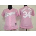 Dodgers #34 Fernando Valenzuela Pink Lady Fashion Stitched MLB Jersey