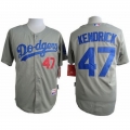 Dodgers #47 Howie Kendrick Grey Cool Base Stitched MLB Jersey