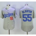 Dodgers #55 Joe Blanton Grey Flexbase Authentic Collection Stitched MLB Jersey