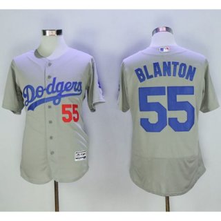 Dodgers #55 Joe Blanton Grey Flexbase Authentic Collection Stitched MLB Jersey