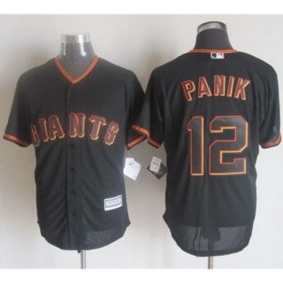 Giants #12 Joe Panik Black New Cool Base Stitched MLB Jersey