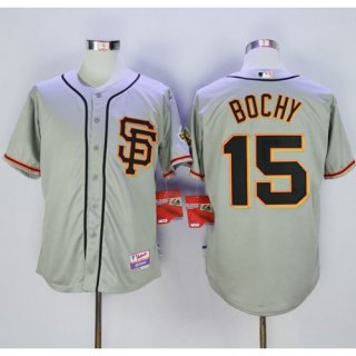 Giants #15 Bruce Bochy Grey Cool Base Road 2 Stitched MLB Jersey