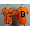 Giants #8 Hunter Pence Orange Alternate Stitched Youth MLB Jersey