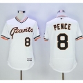 Giants #8 Hunter Pence White Flexbase Authentic Collection Cooperstown Stitched MLB Jersey