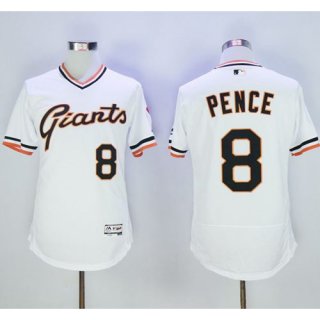Giants #8 Hunter Pence White Flexbase Authentic Collection Cooperstown Stitched MLB Jersey