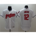 indians #12 Francisco Lindor White Flexbase Authentic Collection Stitched MLB Jersey