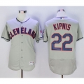 indians #22 Jason Kipnis Grey Flexbase Authentic Collection Stitched MLB Jersey