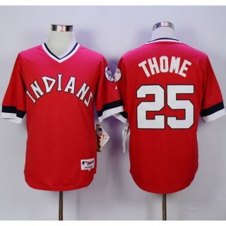 indians #25 Jim Thome Red 1978 Turn Back The Clock Stitched MLB Jersey