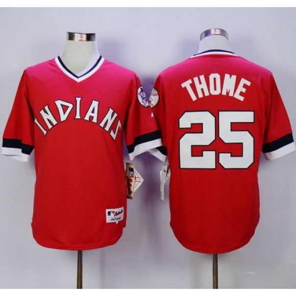 indians #25 Jim Thome Red 1978 Turn Back The Clock Stitched MLB Jersey