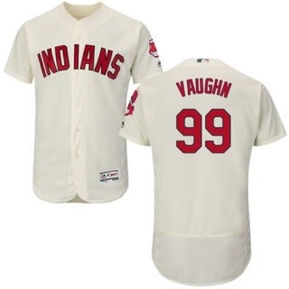 indians #99 Ricky Vaughn Cream Flexbase Authentic Collection Stitched MLB Jersey