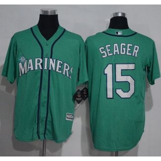 Mariners #15 Kyle Seager Green New Cool Base Stitched MLB Jersey
