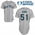 Mariners #51 ichiro Suzuki Grey Cool Base Stitched MLB Jersey
