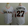 Marlins #27 Giancarlo Stanton White Cool Base Stitched Youth MLB Jersey