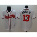 Men's Atlanta Braves #13 Ronald Acuna Jr White Flexbase Stitched MLB Jersey