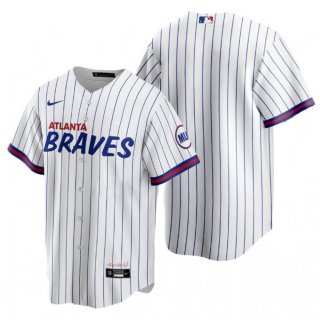 Men's Atlanta Braves Blank 2021 White City Connect Stitched Jersey
